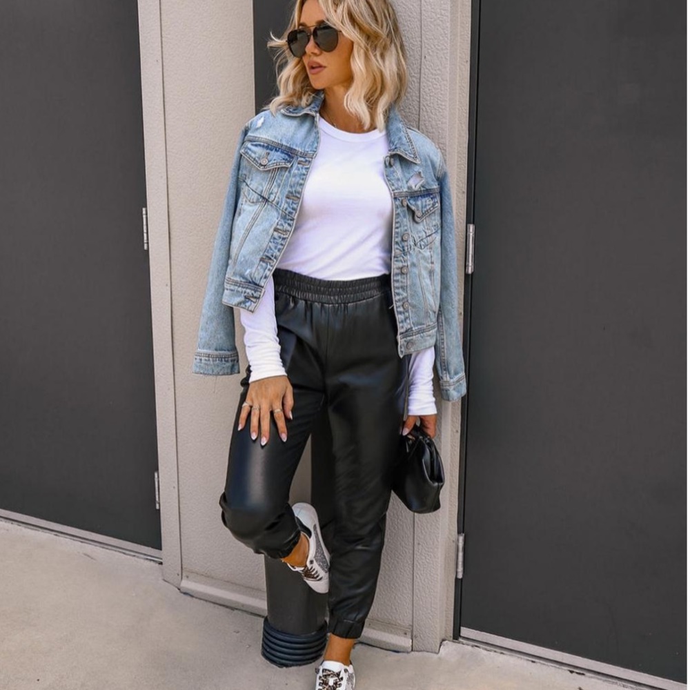 NWOT VICI Richie Faux Leather Joggers - M
